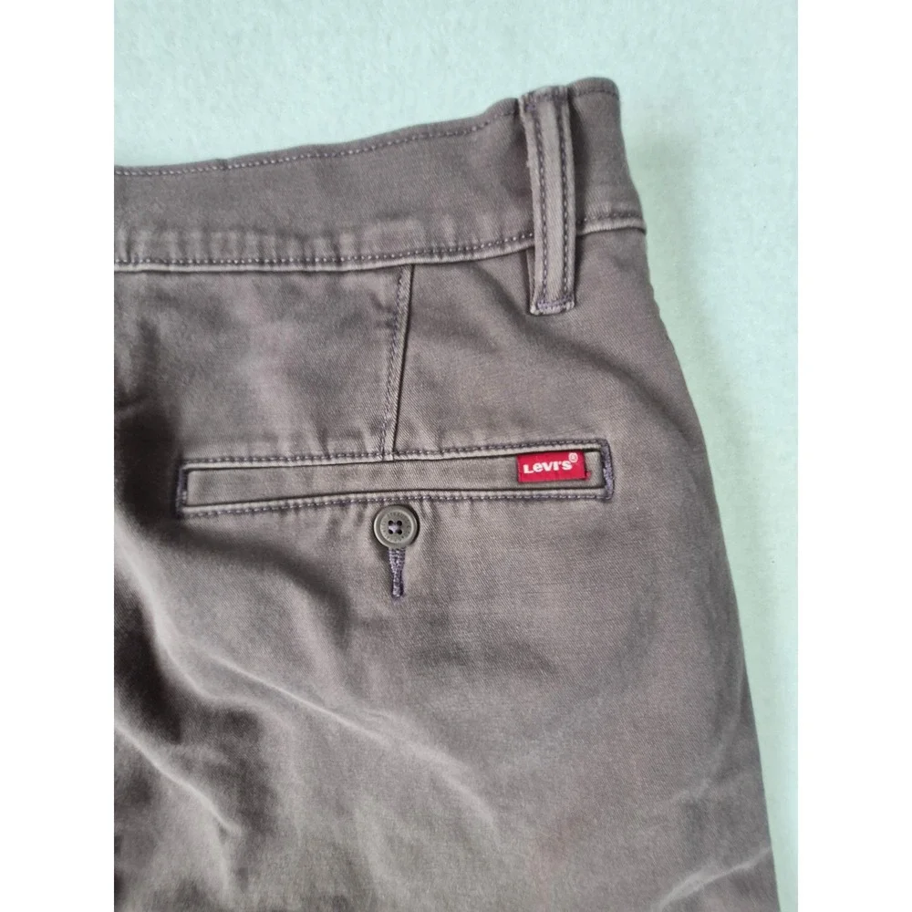 Levis XX Chino Standard Taper Pants Mens 34x30 Charcoal Grey Brown Twill Casual